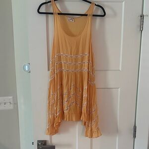Free People Orange Mini Slip Dress
